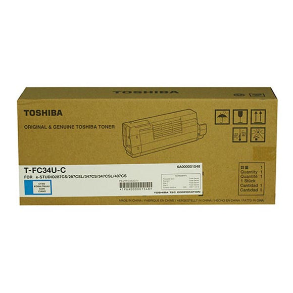 Toshiba TFC34UC Cyan Toner Cartridge (11,500 Yield)