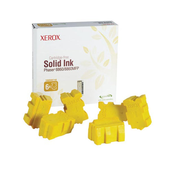 Xerox 108R00748 Yellow Solid Ink (6 Sticks/Box) (Total Box Yield 14,000)